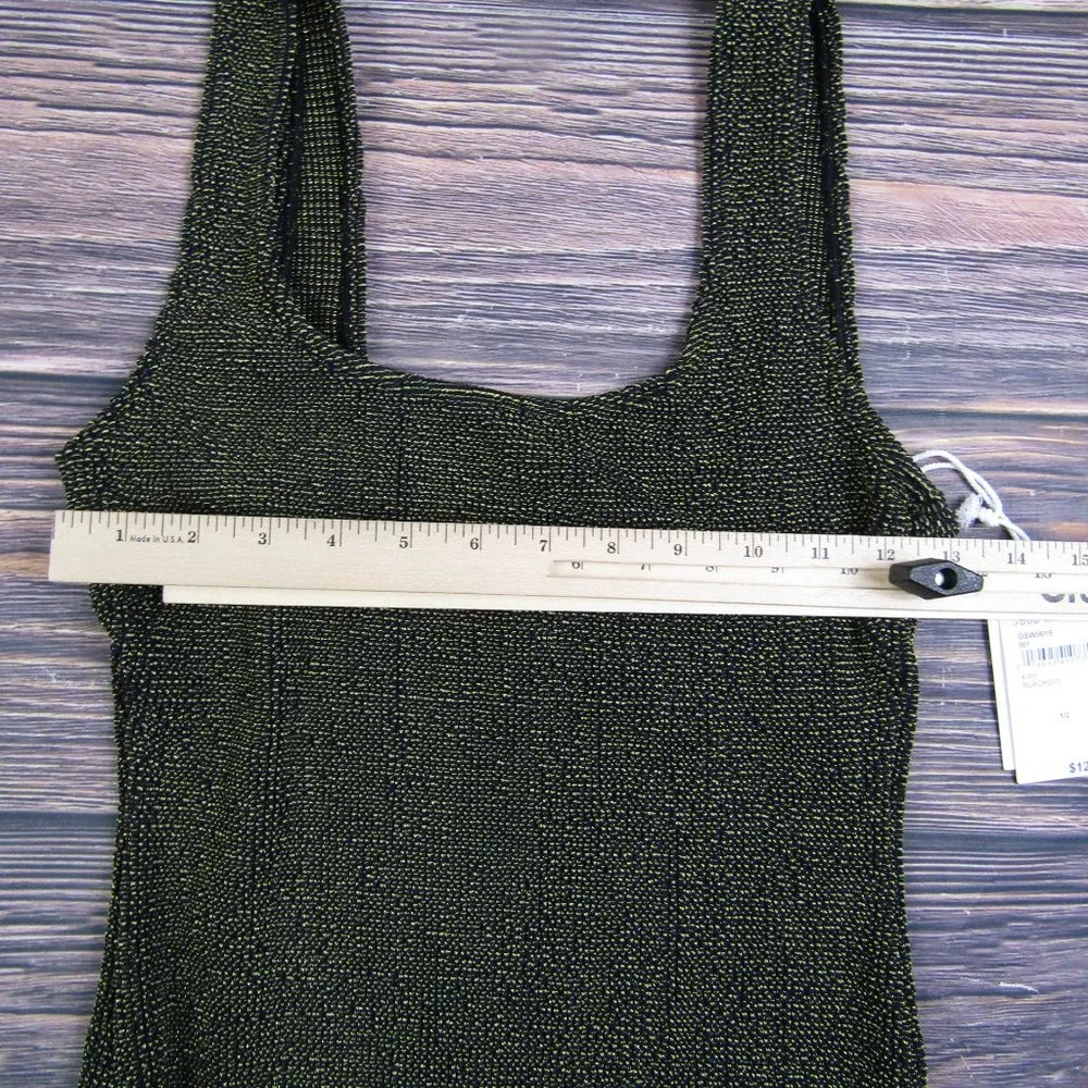Good American NEW Small/Medium Sz 1/2 Black Metallic Fits Sculpt Dress Bodycon - Picture 6 of 11